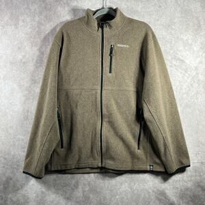 Solaris Jacket Mens XL Tan Fleece Full Zip Mock Neck Pockets Outdoors Casual